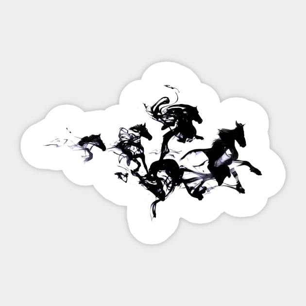 Black Horses Sticker by astronaut